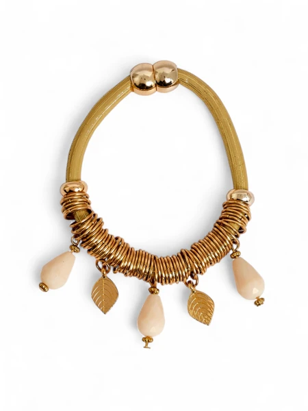 Дамска гривна с мъниста и брокат