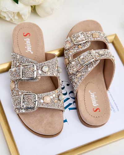 Royalfashion Дамски джапанки с катарами и циркони Monnas