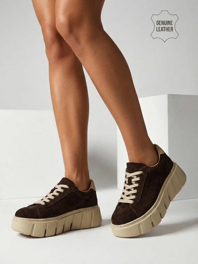 Спортни дамски сникърси от естествена кожа Eller