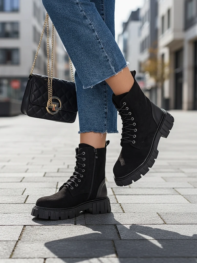 Ройалфешън Дамски ботуши от екосюед работник Едвинес