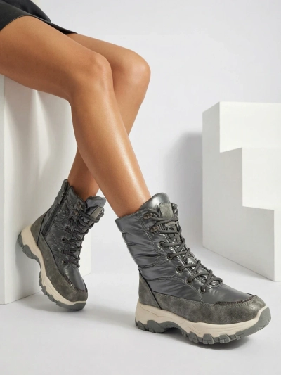 Дамски боти Aurora Сребристи Екологични Ежедневни за Зимата