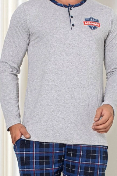 Royalfashion Мъжка памучна пижама на карета