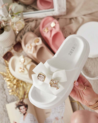 Royalfashion Дамски гумени джапанки с декоративна панделка Apis