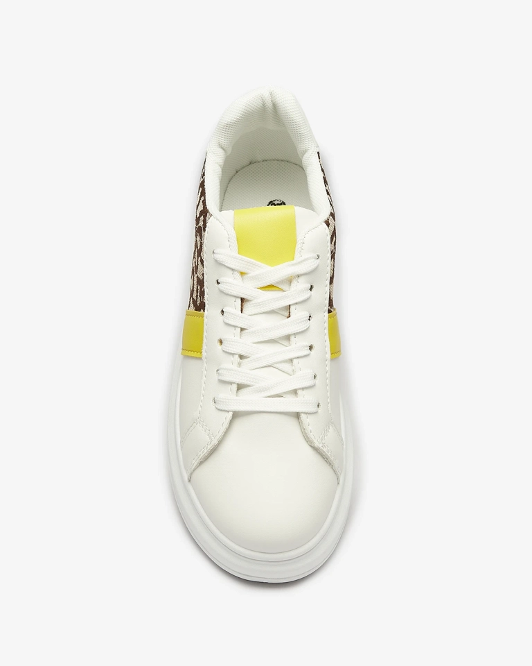 Royalfashion Бели и кафяви дамски спортни обувки Mlysio