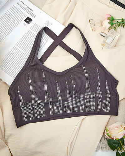 Royalfashion Дамски спортен сутиен с циркони