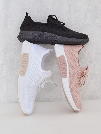 Розови дамски спортни обувки от плат Vobbu- Footwear