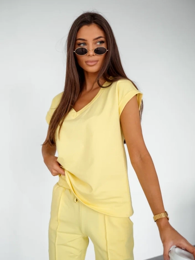 Royalfashion Жени памучен casual комплект с къси ръкави