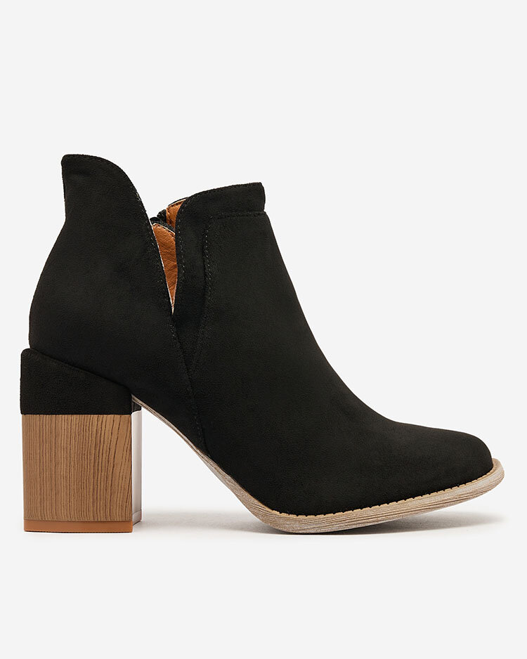 Royalfashion Черни дамски ботуши на ток Ricteas