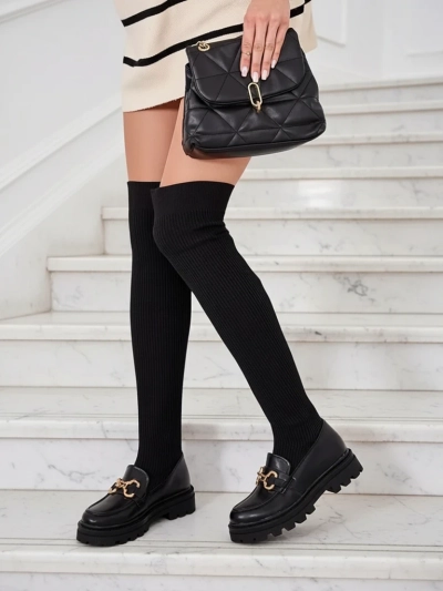 Royalfashion Дамски ботуши с приплъзване над коляното Rufies