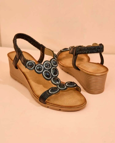 Royalfashion Дамски сандали с цирконий Obrina