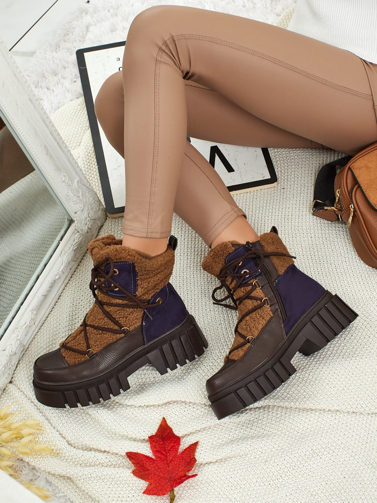 Дамски боти работни с пух Cindora