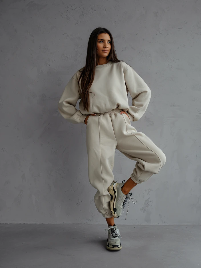 Royalfashion Женски комплект от памучен спортен екип