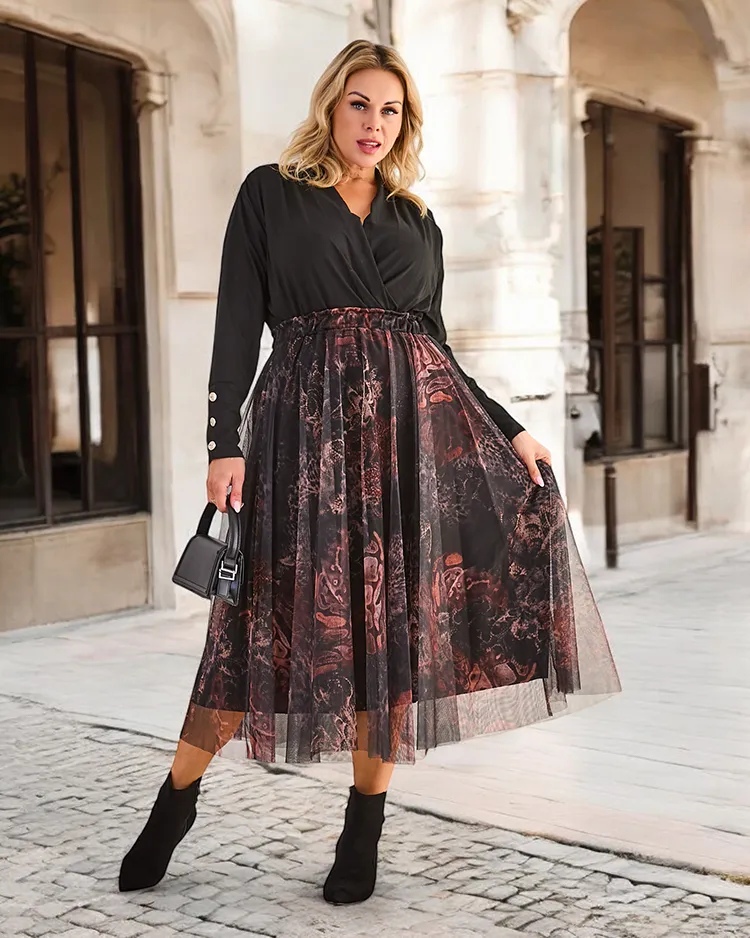 Дамска двуслойна миди пола от Royalfashion