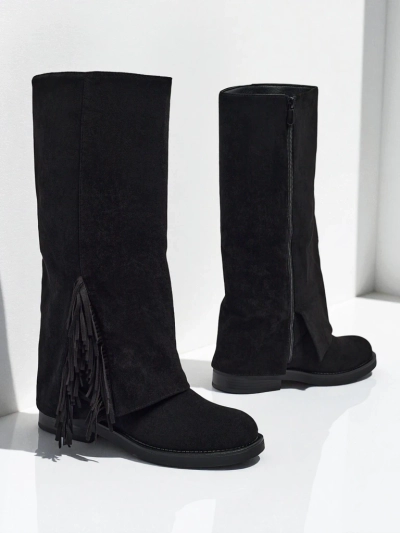 Дамски еко велурени ботуши с горна част Ismara