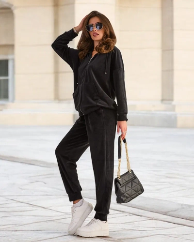 Royalfashion Дамски памучен а'ла велурен комплект