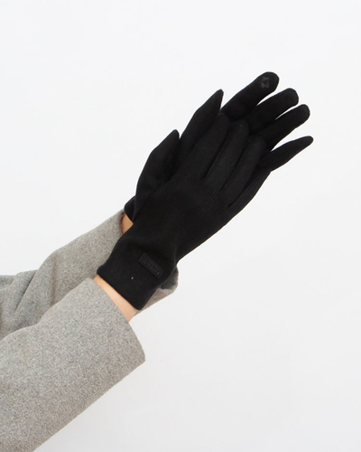 Royalfashion Черни дамски ръкавици от плат