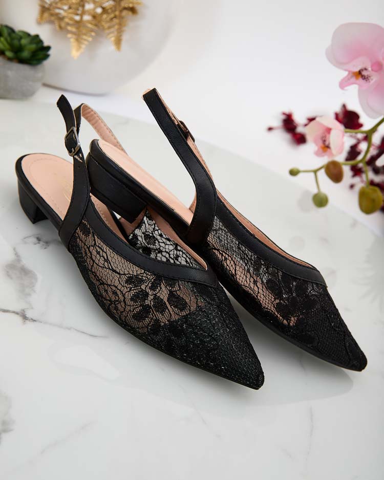 Royalfashion Дамски сандали а'ла балерина с дантела Benoce