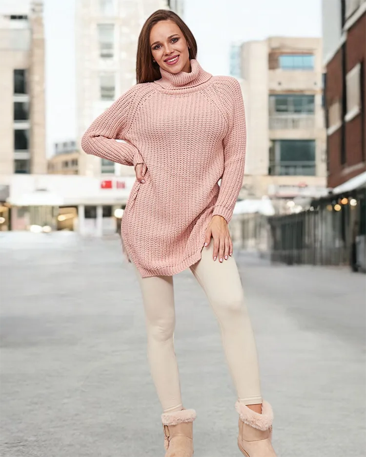 Royalfashion По-дълъг дамски пуловер с ролетка