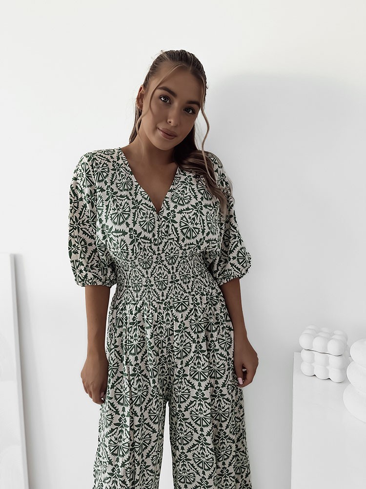 Royalfashion Дамски гащеризон с шарки