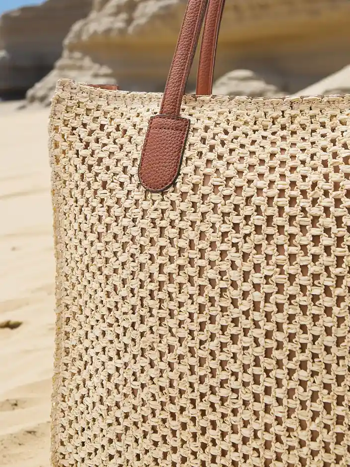 Royalfashion Голяма летна чанта от слама за жени
