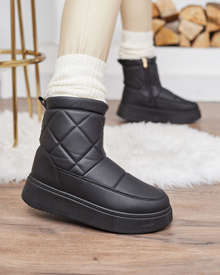 Royalfashion Черни дамски ботуши a'la snow boots Kacecica