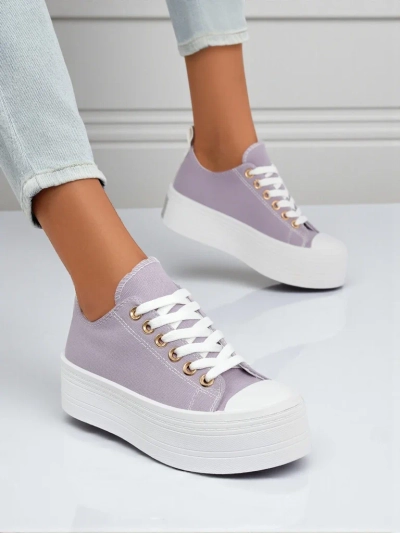 Лилави дамски маратонки Callista на платформа – лято/есен, плосък ток