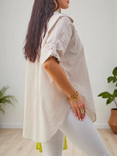 Роялфешън дамска памучна риза с 3/4 ръкави