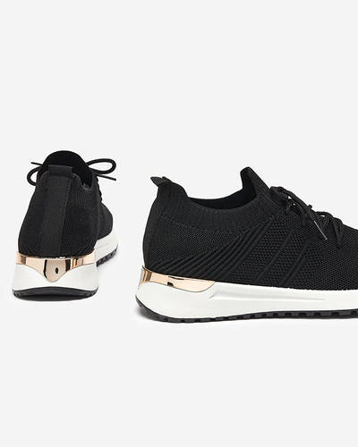 Tkaninowe czarne sportowe buty damskie Ferroni- Obuwie