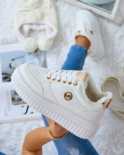 Royalfashion Затоплени дамски маратонки с кожа Sofi