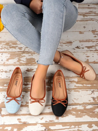 Royalfashion Дамски балерини с блестящи елементи и панделка Aramie