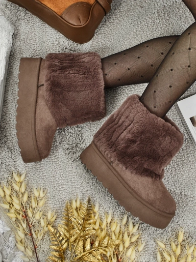 Дамски ботуши тип снегоходки с пухкава подплата Irelle