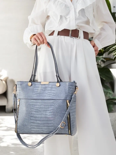 Royalfashion Патентна дамска чанта с релеф