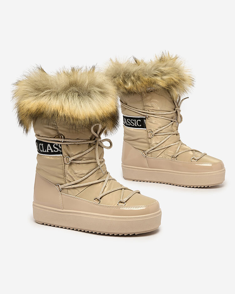 Royalfashion Светлокафяви ботуши a'la snow boots за жени Gomllo