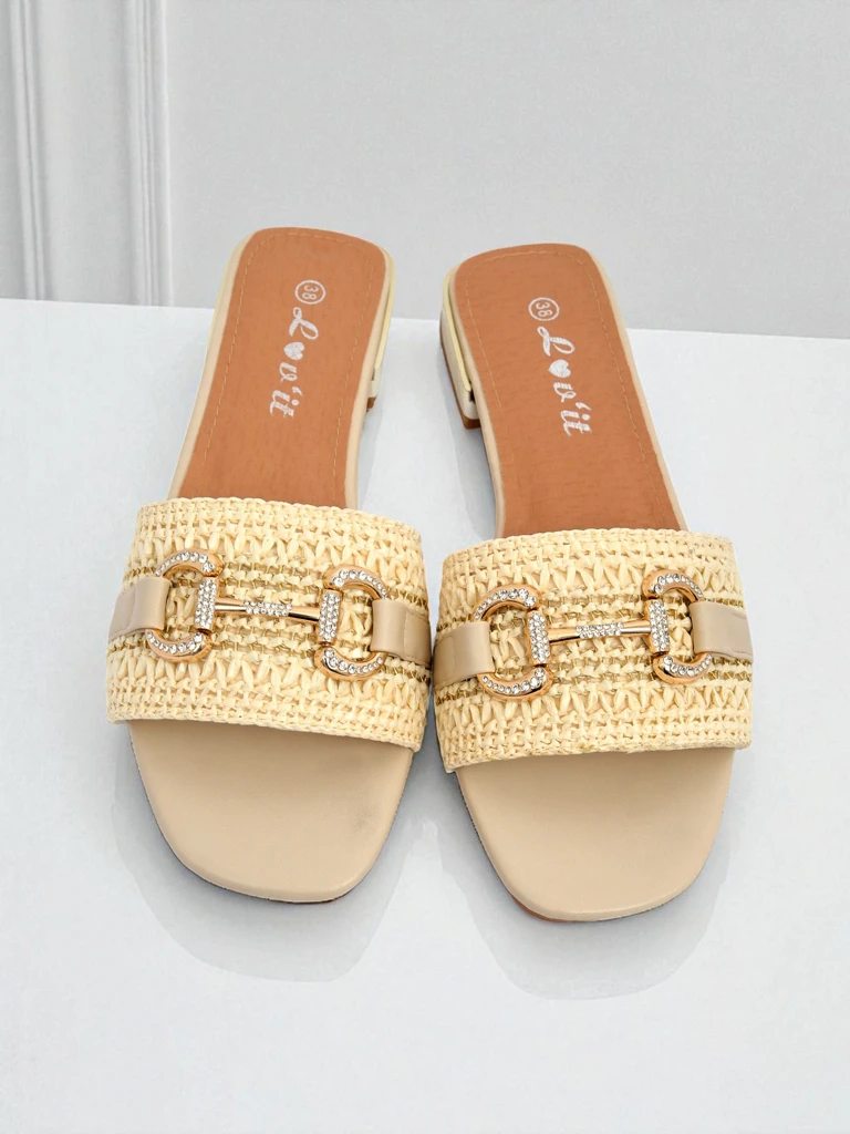 Royalfashion Дамски плетени чехли с декорация Aeterna