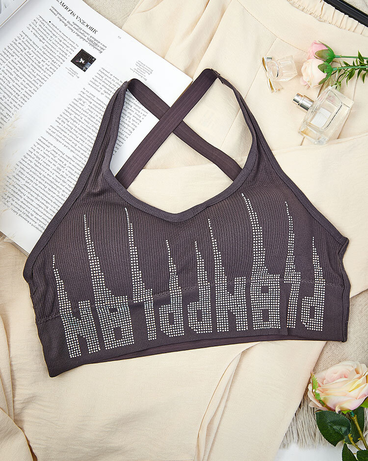 Royalfashion Дамски спортен сутиен с циркони