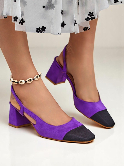 Royalfashion Дамски обувки на нисък ток с декоративен нос Eleganzo