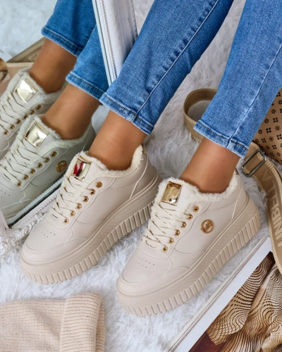 Royalfashion Затоплени дамски маратонки с кожа Sofi