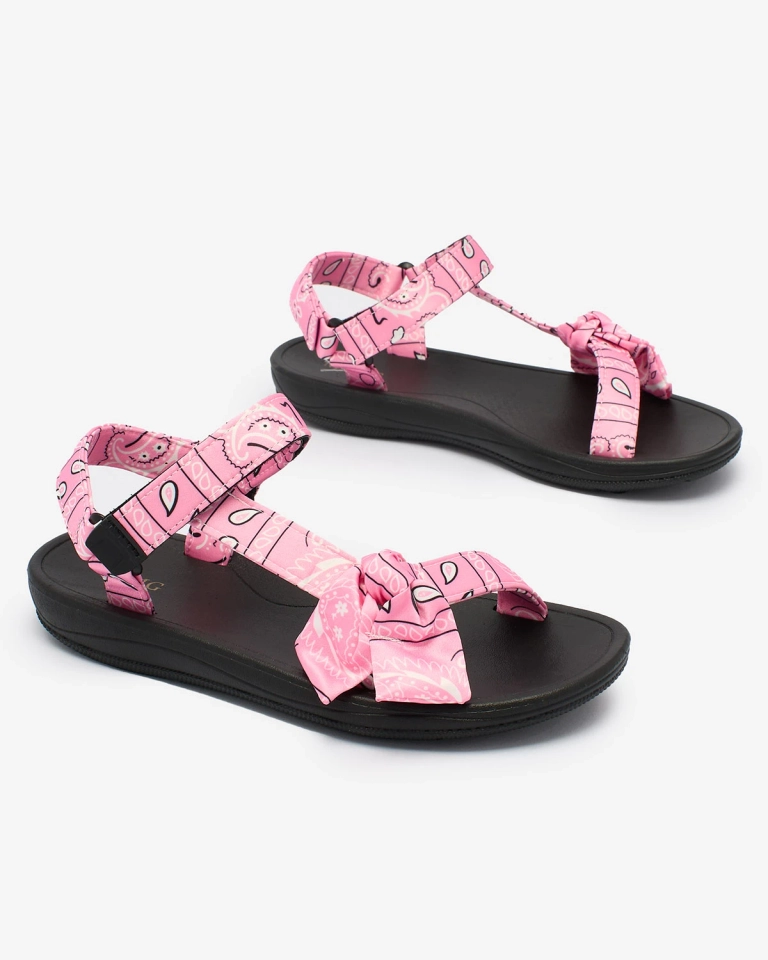 Royalfashion Розови дамски сандали с панделка Oyall