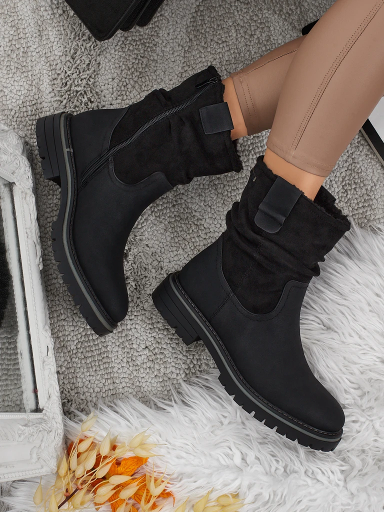 Wyższe botki damskie eko zamszowe Liora