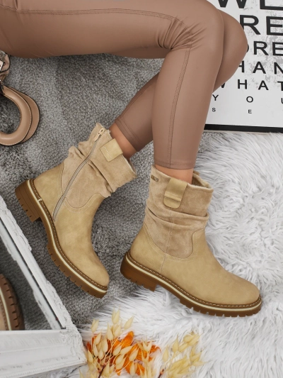 Wyższe botki damskie eko zamszowe Liora