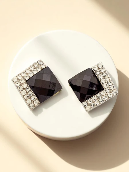 Royalfashion Дамски обеци на щипки с кристал и кубичен цирконий