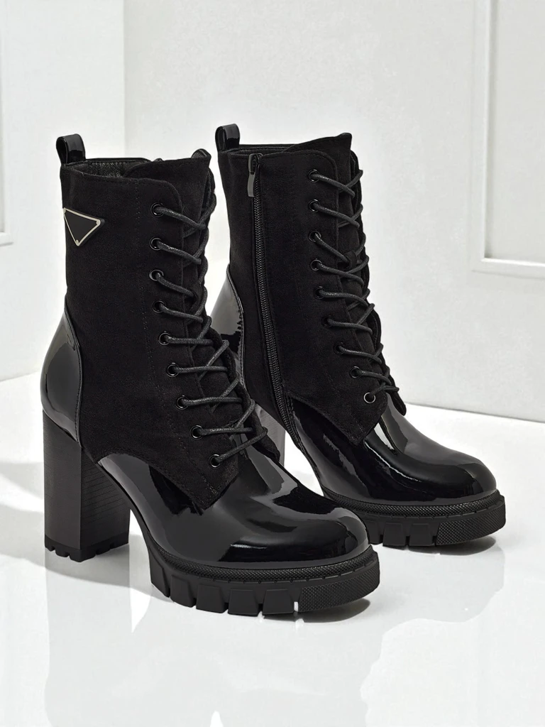 Дамски еко велурени боти на ток Event Bramble