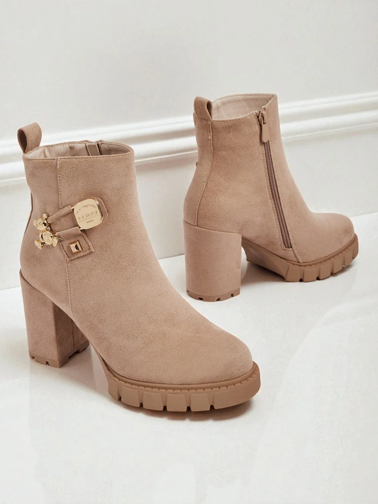 Дамски боти от еко велур на ток Bearr