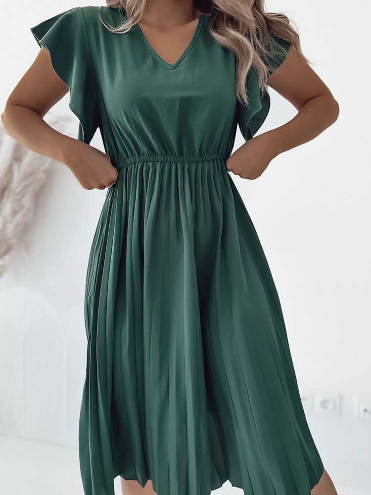 Royalfashion Дамска плисирана миди рокля