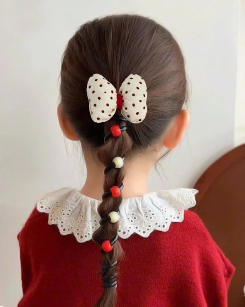 Royalfashion Ластик за коса с панделка – спираловидна форма