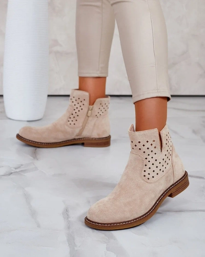 Royalfashion Светлокафяви дамски ботуши Rito