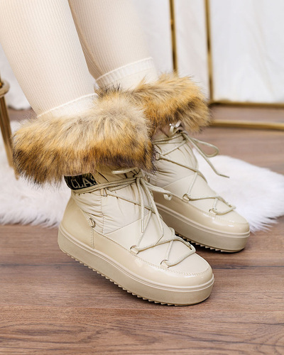 Royalfashion Бежови ботуши a'la snow boots за жени Gomllo