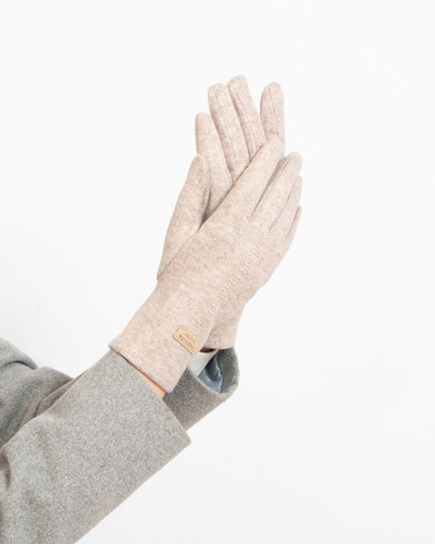 Royalfashion Бежови дамски ръкавици от плат