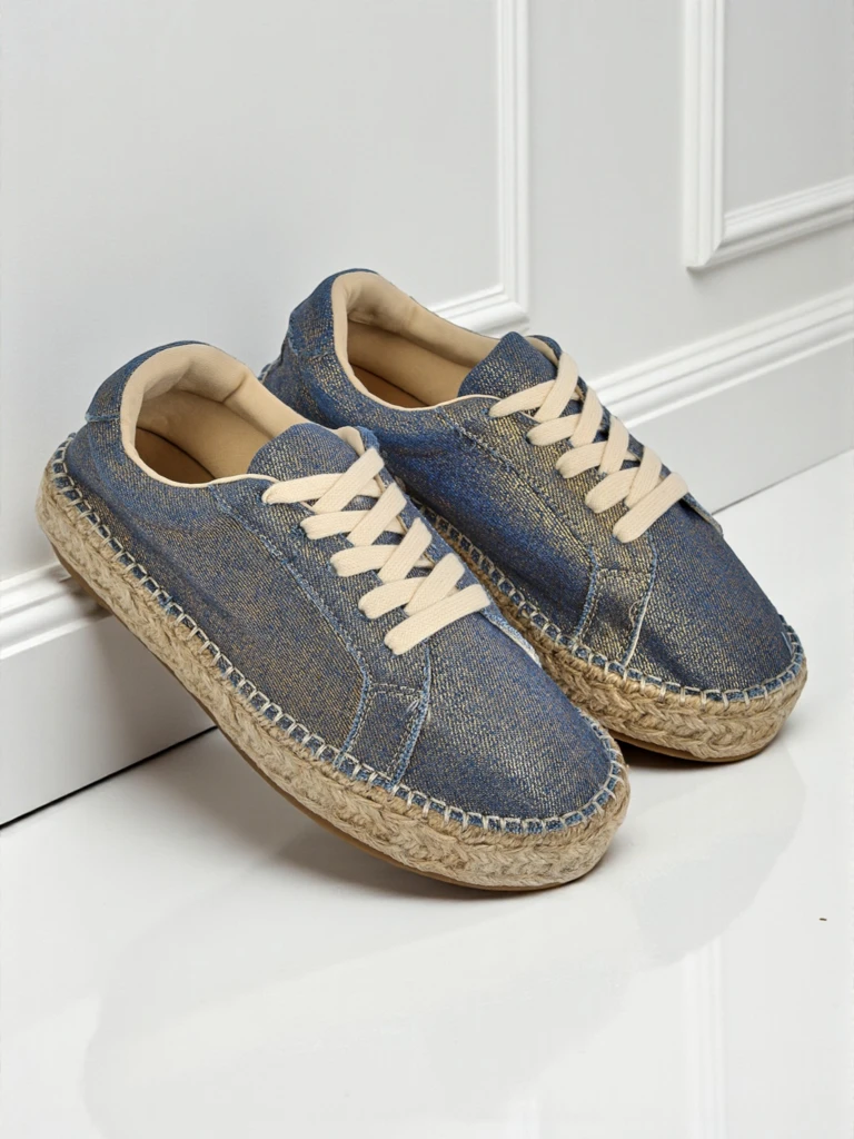 Aurelia Denim Espadrillos – дамски маратонки с плосък ток и плат