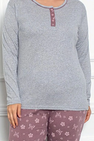 Royalfashion Жени Памучен комплект 2 части Пижама с мотив на пеперуда ПЛЮС РАЗМЕР